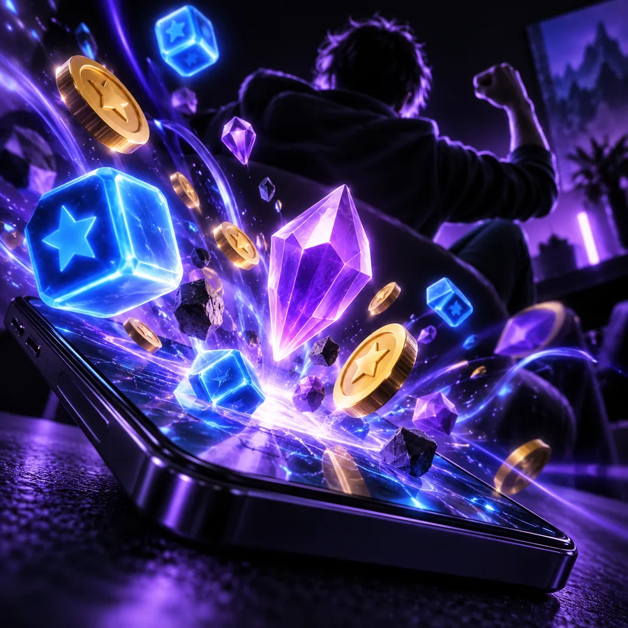 Exemple de création publicitaire pour une application de jeux vidéo